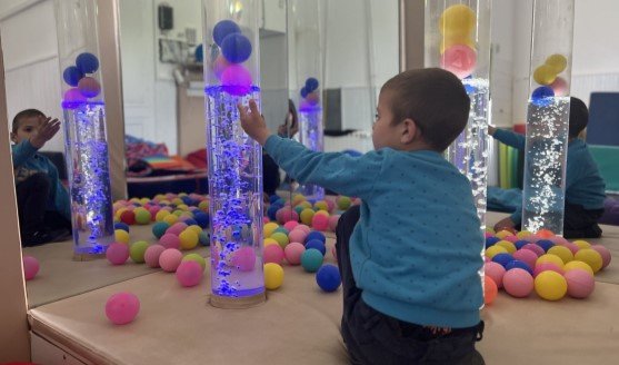A child in the sensory room